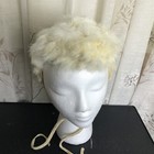 Vintage Fur Hat Child Ear Flaps Tie Neck White Soft