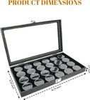 Novel Box Glass Top Black Jewelry Gemstone Display Case With Gem Jar Tray Insert