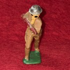 Vintage 1930 s Barclay Manoil Lead Toy Army Soldier W  Gas Mask   Rifle