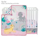 Bedtime Originals Rainbow Jungle Elephant leopard 3-piece Baby Crib Bedding Set