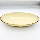 Lenox Ivory Fluted Oval Centerpiece Serving Bowl 24k Gold Trim Scalloped Vintage