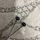 Two Antique Victorian 19th C  Black Amber Glass Cabochon Hat Pin Stick Crystal