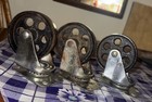3 Vintage Cast Iron Casters 3 1 2    Wheels S-punk Industrial Art utility  works  