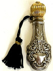 Vintage Towle Sterling Silver Floral Scroll Perfume Bottle Flask W dauber
