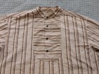 Vintage Scully Shirt Mens Large Pullover Band Collar Western Striped Vintage
