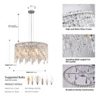 24  Luxury K9 Crystal Chandelier Round Pendant Lamp Chrome Ceiling Light Fixture