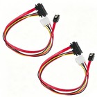 2pcs Sata 7 15 22 Pin Combo Cable Hdd Hard Drive Data 4 Pin Power Supply Adapter