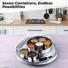 Spice Box Masala Dabba     7 Compartments Stainless Steel 8 x8  Storage Organizer