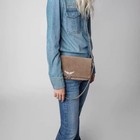 Authentic Zadig voltaire 27cm Suede Cattle Leather Shoulder Bag Crossbody Bag