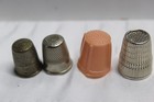 4 Sewing Thimbles Sizes Metal Vintage Mixed Variety Germany 15 Pink Plastic