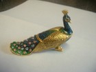 Estee Lauder Solid Perfume Compact 2003  precious Peacock  W Swarovski Crystals