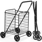 Folding Shopping Cart Utility Trolley Heavy Duty Portable Grocery Carrier 100lbs