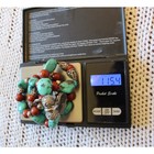 Vintage Turquoise   Coral Necklace Sterling Silver 115 4g Handmade