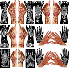 Large Henna Tattoo Stencils Kit - 12 Reusable Self-adhesive Templates