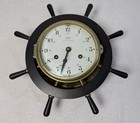 Vintage Schatz Royal Mariner Ships Bell Clock 8 Day Germany Wood Wheel Untested