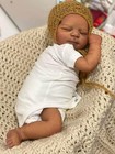 Lifelike Sleeping 18in Reborn Baby Dolls Full Body Vinyl Black Skin Newborn Girl