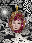 Porcelain Mardi Gras Mask Wall Hanging Adorned With Sequins And Beads