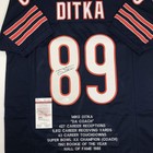 Autographed signed Mike Ditka Chicago Blue Stat Football Jersey Jsa Coa Auto