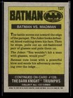 1989 Topps Batman Movie Trading Card  127 Batman Vs Madman