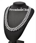 Mens Iced Miami Cuban Link Chain Spike Necklace Plated Cz Hip Hop Jewelry  19mm 