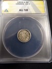 1902-h Canada Nickel  05   King Edward Vii Silver Lg H Coin Anacs Graded Au 58