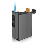 Xl501 Cigarette Case With Lighter  Removable Butane Torch Lighter  No-touch D   