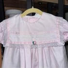 Vintage Bellissimo Lace Rosettes Dress Heirloom Bib Collar Toddler Girl Ruffle