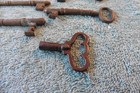 Vtg Antique Solid Brass copper Skeleton Keys Lot Of 6 Chest Gate Furniture Door