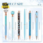 6 Pcs Ballpoint Pens Set Metal Crystal Diamond Pen For Journaling Glitter Pretty