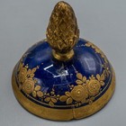 French Carel Adp France Urn   Lid Cobalt Blue Pair Antique 18  Cherub Women Gold