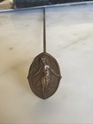Antique Edwardian Hat Pin     9  Brass Egyptian Woman Hatpin C 1900s