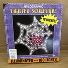 18    Spider Web Holographic Lighted Sculpture - Halloween Window Decor 100 Lights