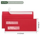 10 Pcs Double Window Envelopes  dark Red  4 1 8 Inch X 9 1 2 Inch  