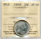1904h Newfoundland 20 Cents - Extremely Fine  Iccs Ef40