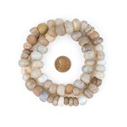 Antique Dutch Moon Beads From Ethiopia 50 Bead Strand 12mm African Clear Round