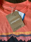 New Patagonia Kids Ls Capilene Silkweight T-shirt-foxy Fitz  Coho Coral Sz Med