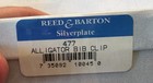 Reed   Barton Alligator Bib Clip  477 Silverplate Silver Baby Bib Fastener
