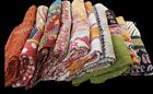 Reversible Kantha Lot Twin Quilt Indian Vintage Handmade Blanket Throw Patchwork