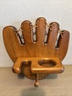 Hand Made Wooden Baseball Glove mitt Wall Mount Bat ball Holder Display Rack
