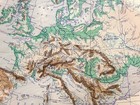 Original Antique Map 1878 Europe Mountains   Valleys Genuine Old Johnston Map