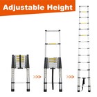 Aluminum Telescoping Extension Ladder Portable Folding Heavy Duty 300lbs 