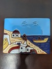 Handmade Greek Ceramic Tile Decorative Hanging Wall Tile Greek Seaside Town 