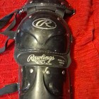Rawlings Catcher Leg Guards 16dcw Black Adjustable Padded Pair Baseball