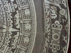 Aztec Mayan Calendar Round Tablecloth Lace Wall Hanging White 76 Diameter