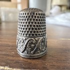 Antique Sterling Silver Sewing Thimble Monogrammed Ff Size 8