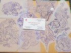 Used Vintage 1970s 1980s Tattoo Acetate Stencil Tigers Red s Tattoo Studio Lot 2