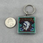 Vintage Arizona Indian Native Headdress Travel Souvenir Keychain Key Ring  60240