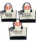 Tote Bags Personalized With Custom Name For Wedding Team Bride Bridesmaid Canvas