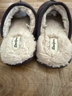 Dearfoams Mens Slippers Size 10 Brown Faux Fur Lined Clog House Shoes