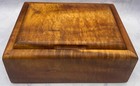 Vintage Koa Wood Hawaii A r a  Jewelry Box W  Black Velvet - 9 75  X 7 4  X 3 9 